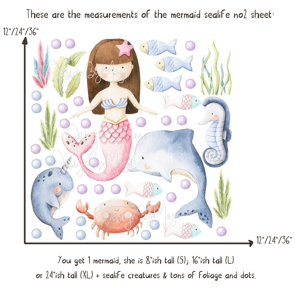 Marine And Sealife Decals - Fabric Nursery Wall Art Decals