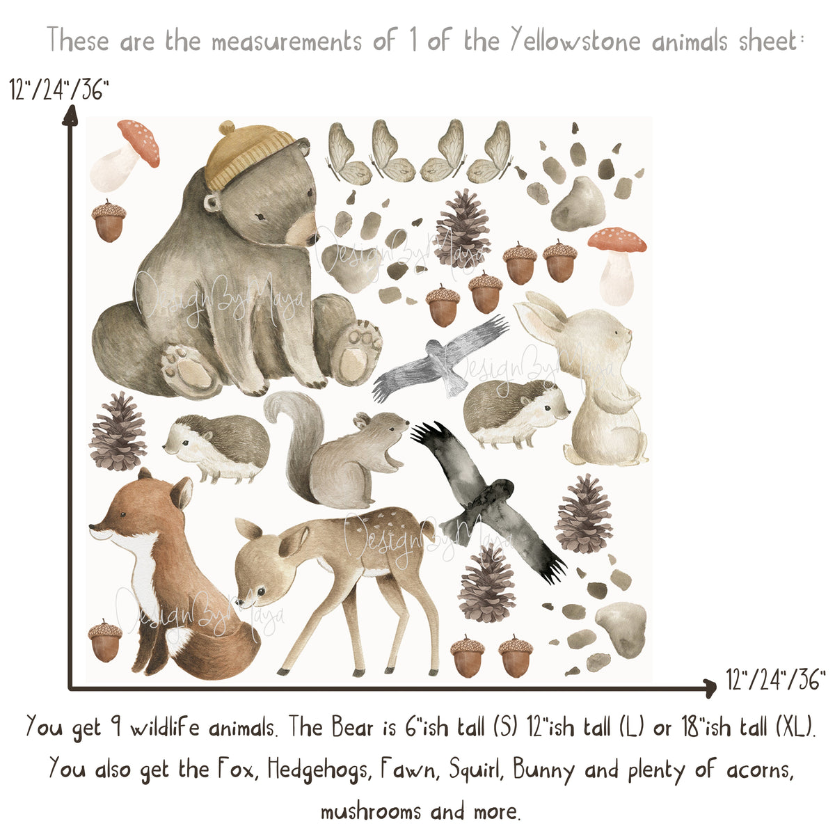 Yellowstone & Woodland Pine Trees - Fabric Nursery Wall Art Decals