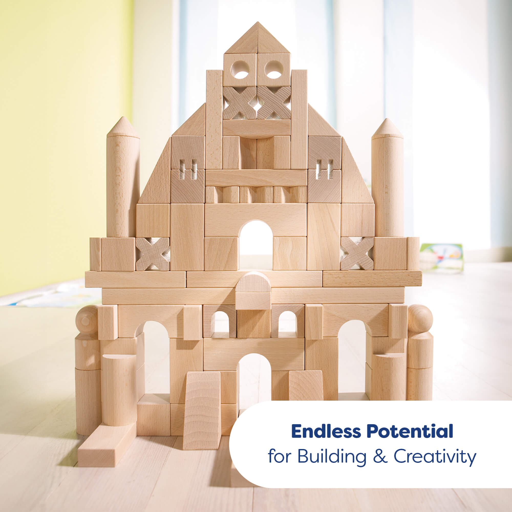 Basic Building Blocks 102 Piece Extra Large Wooden Starter Set