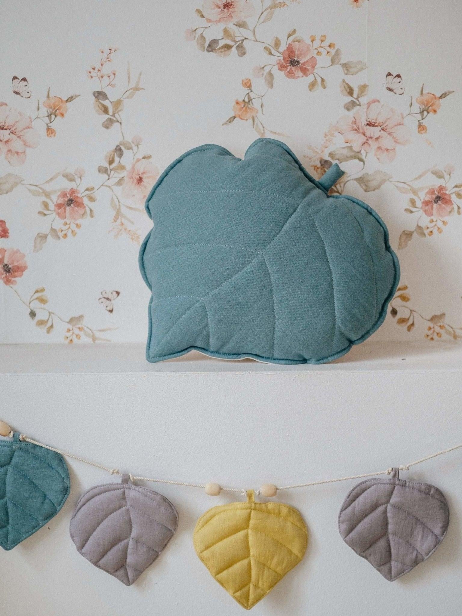 Linen Eye Of The Sea Leaf Pillow