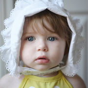 Bonnet In Eyelet Ruffles