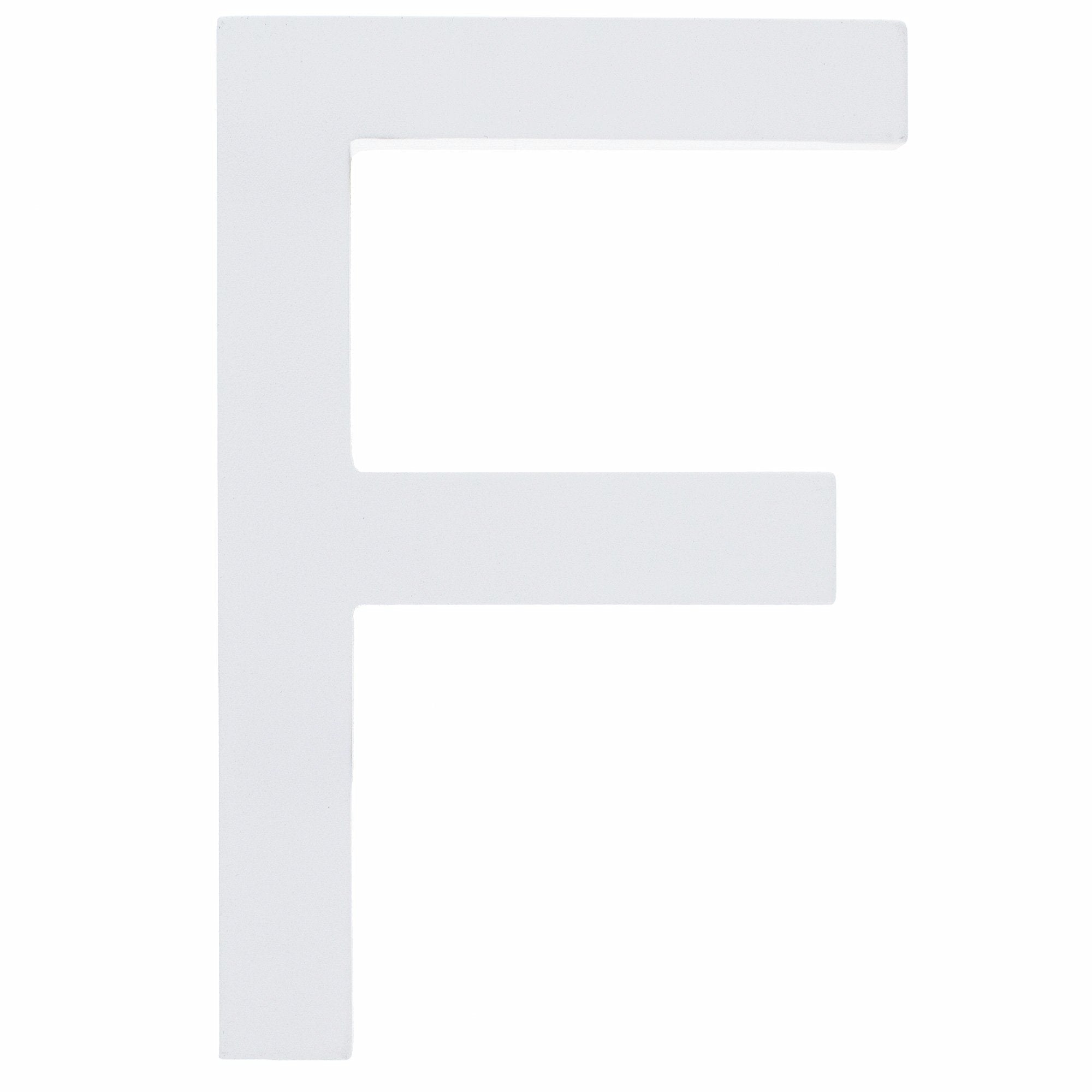 Arial Font White Painted Mdf Wood Letter F (6 Inches)