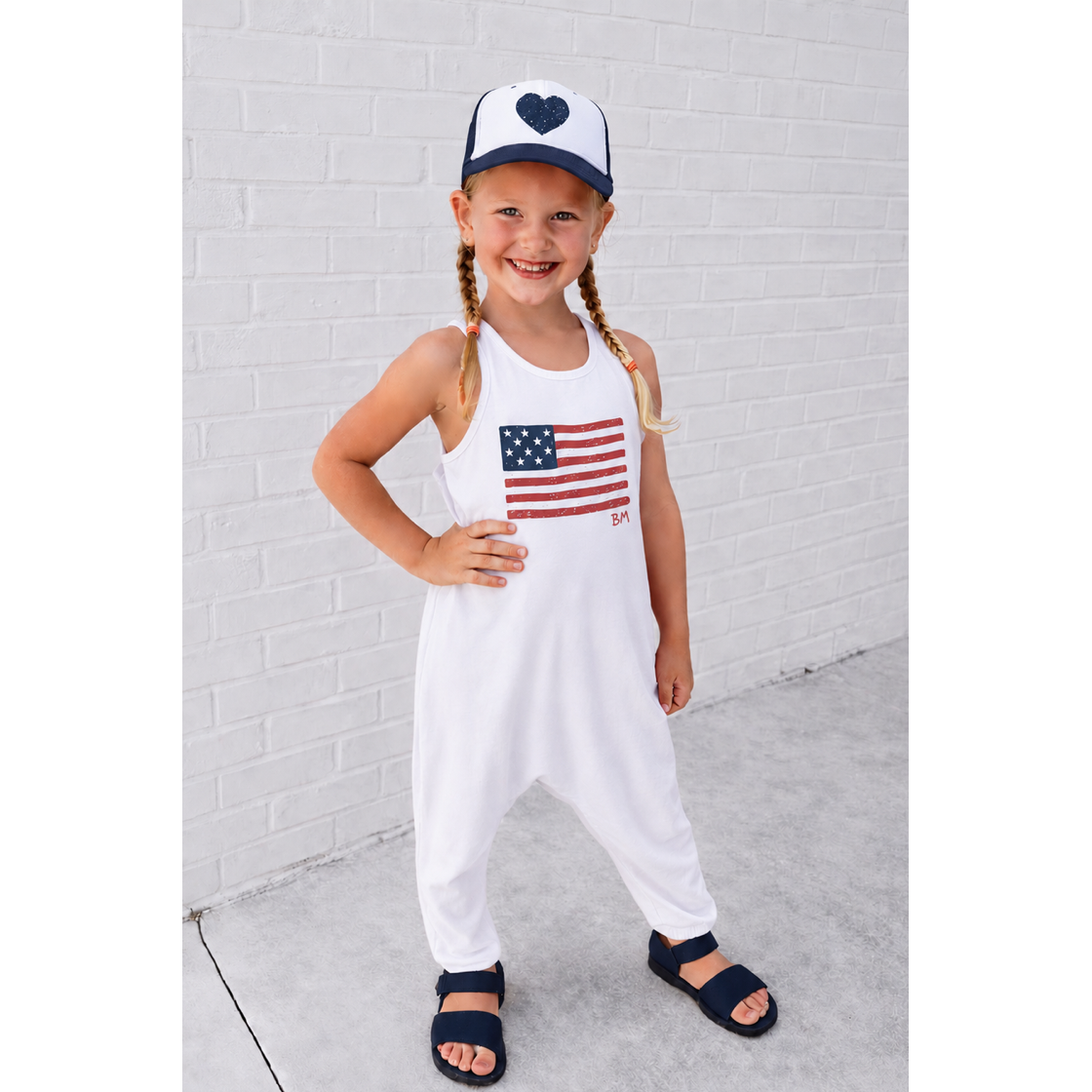 Americana Romper White