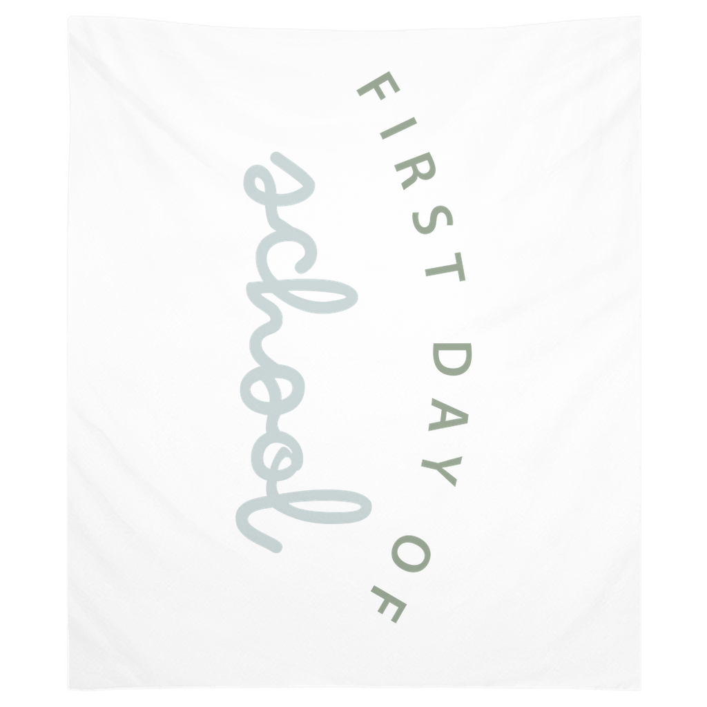 First Day Of School Green Tapestry, First Day Of School Banner Green