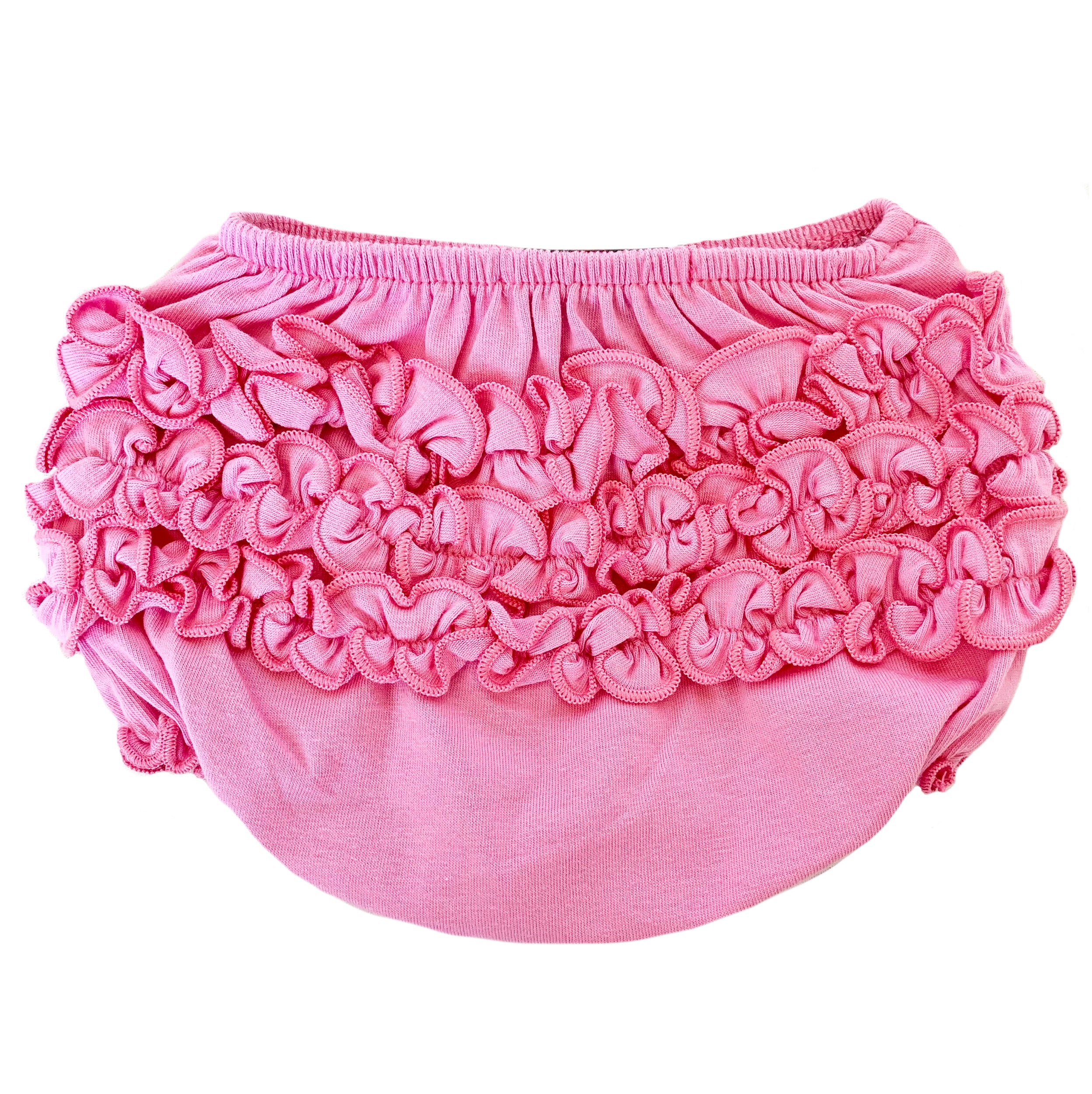 Annloren Baby & Toddler Girls Pink Knit Ruffled Butt Bloomer Diaper Cover