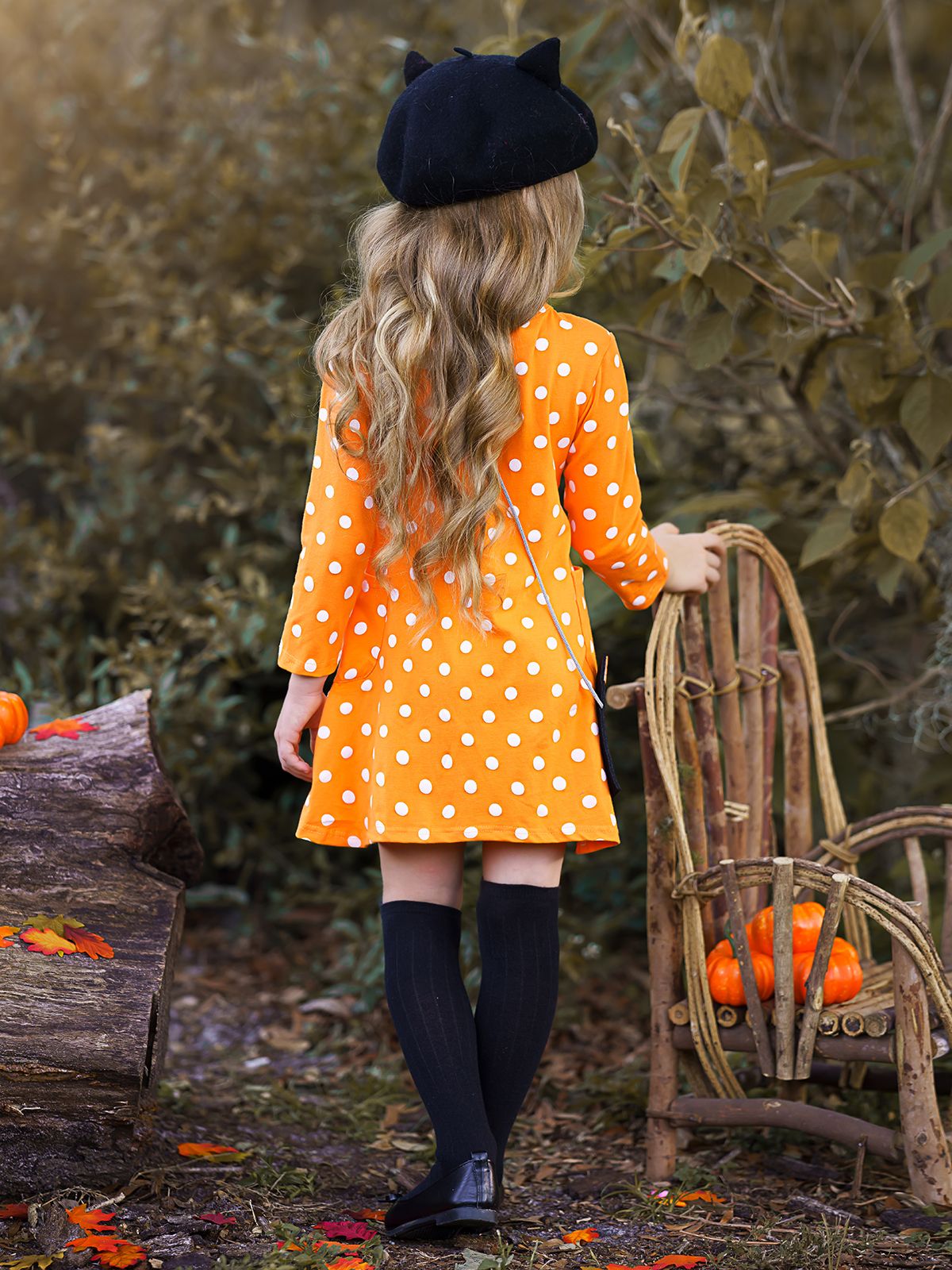 Precious Polka Dot Pocket Dress And Purse Set