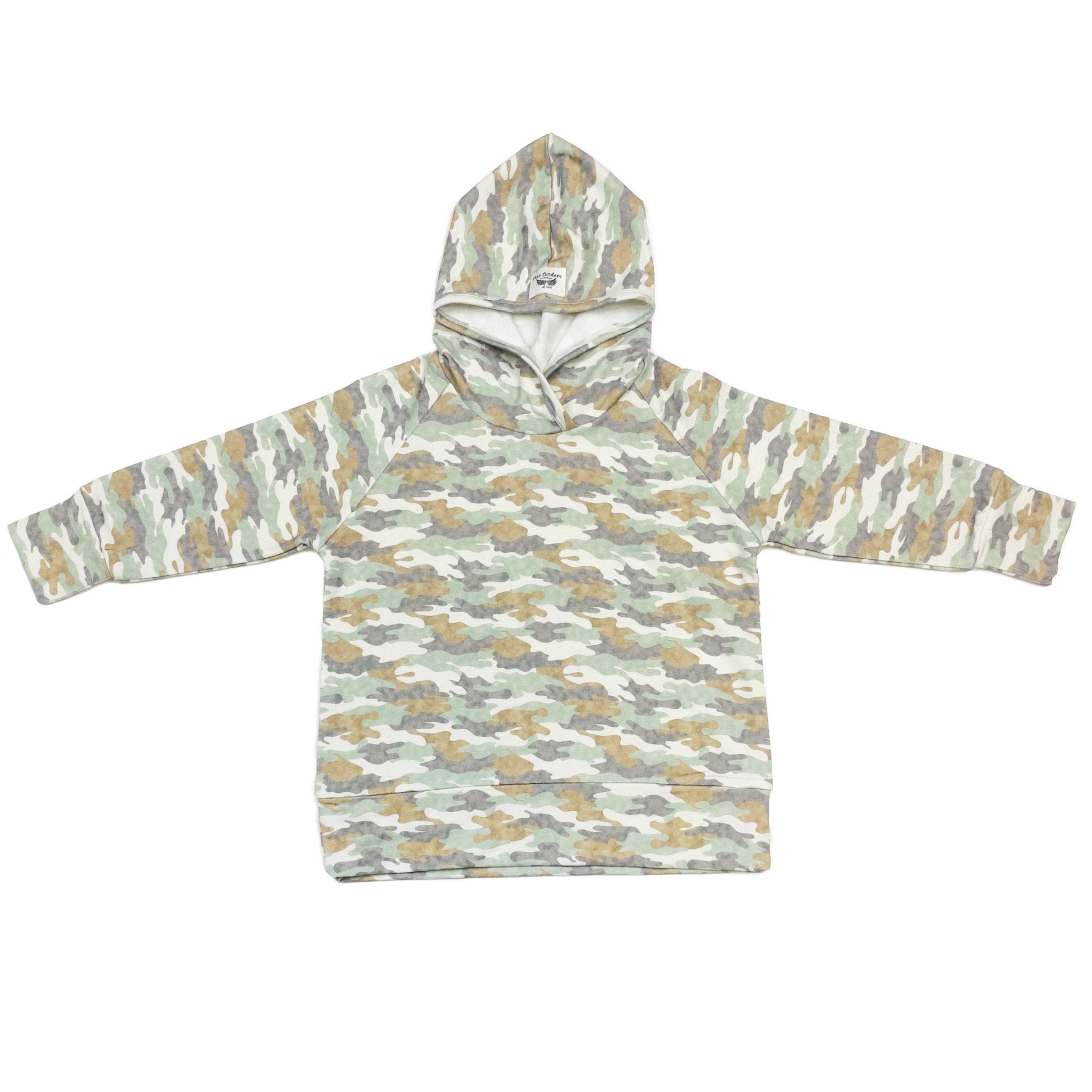 Faded Camo Hoodie Sweatshirt || Bamboo/cotton/spandex French Terry (18m-8y)