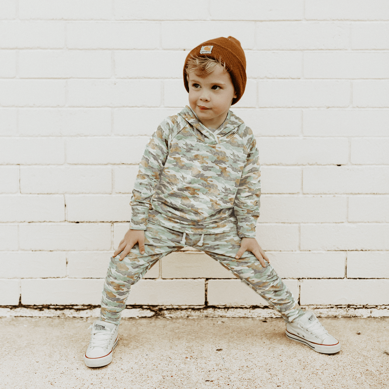 Faded Camo Hoodie Sweatshirt || Bamboo/cotton/spandex French Terry (18m-8y)