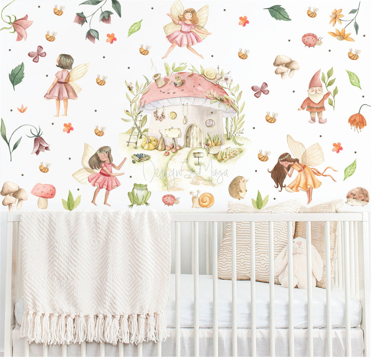 Magical Flower Fairies - Fabric Nursery Wall Art Decals