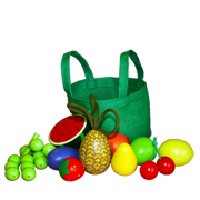 Wooden Fruit Toys In A Cloth Tote