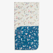 Fall Florals Cream💕blue Swaddle