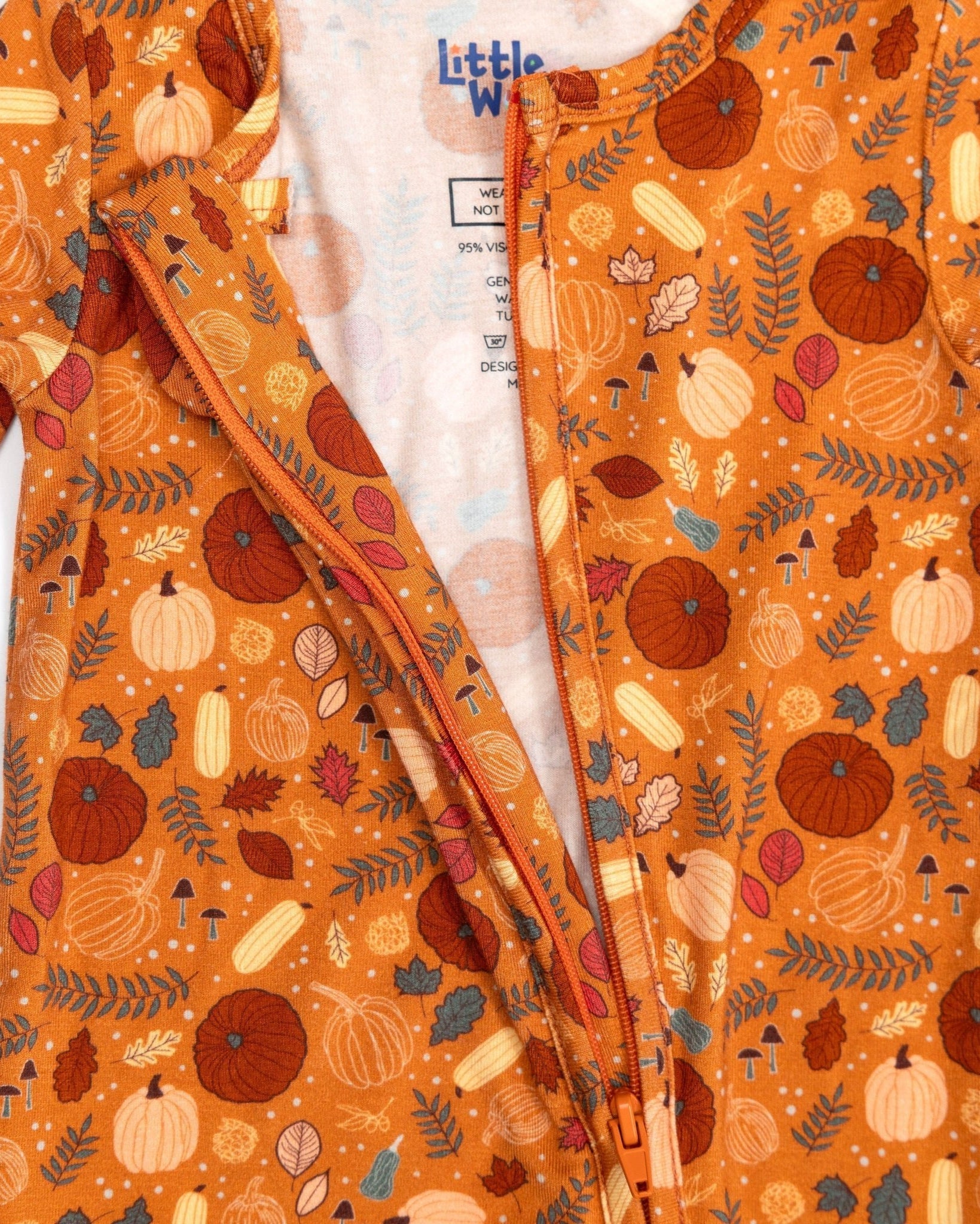 Fall Bamboo Zipper Footie