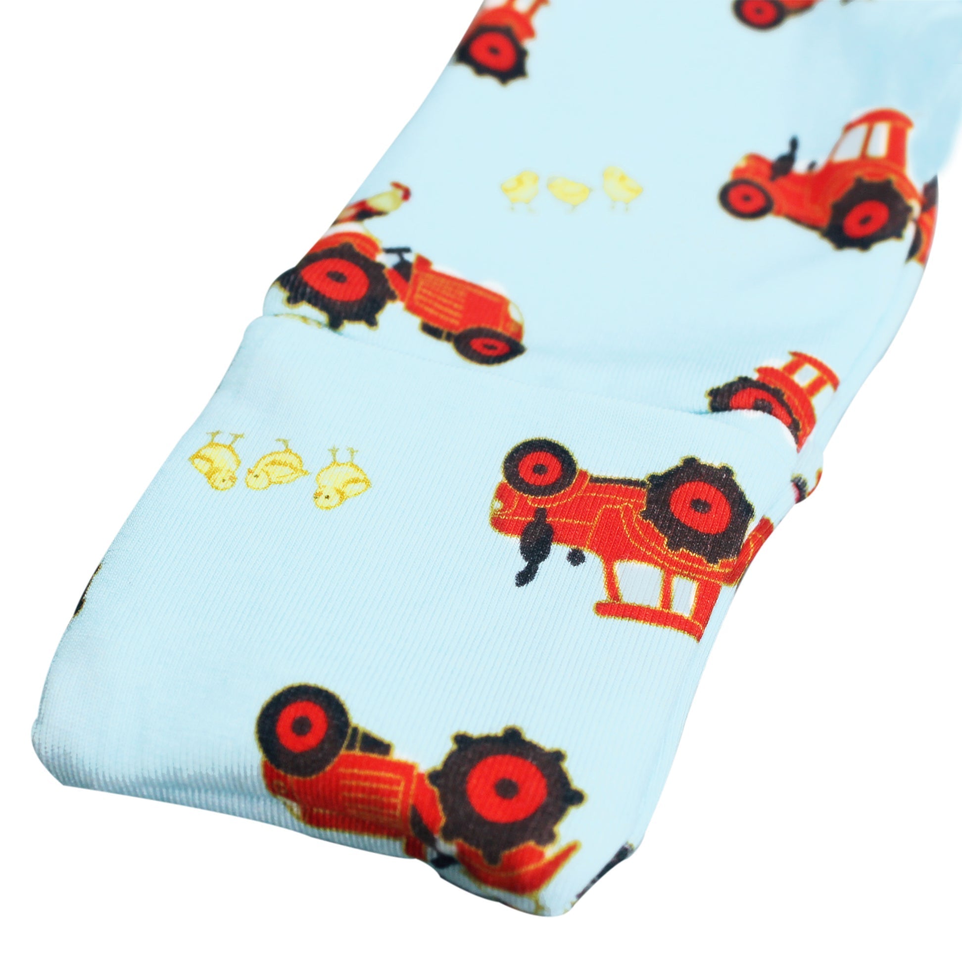 Farm Friends With Red Tractors Ruffle Newborn Gown & Knot Hat Set