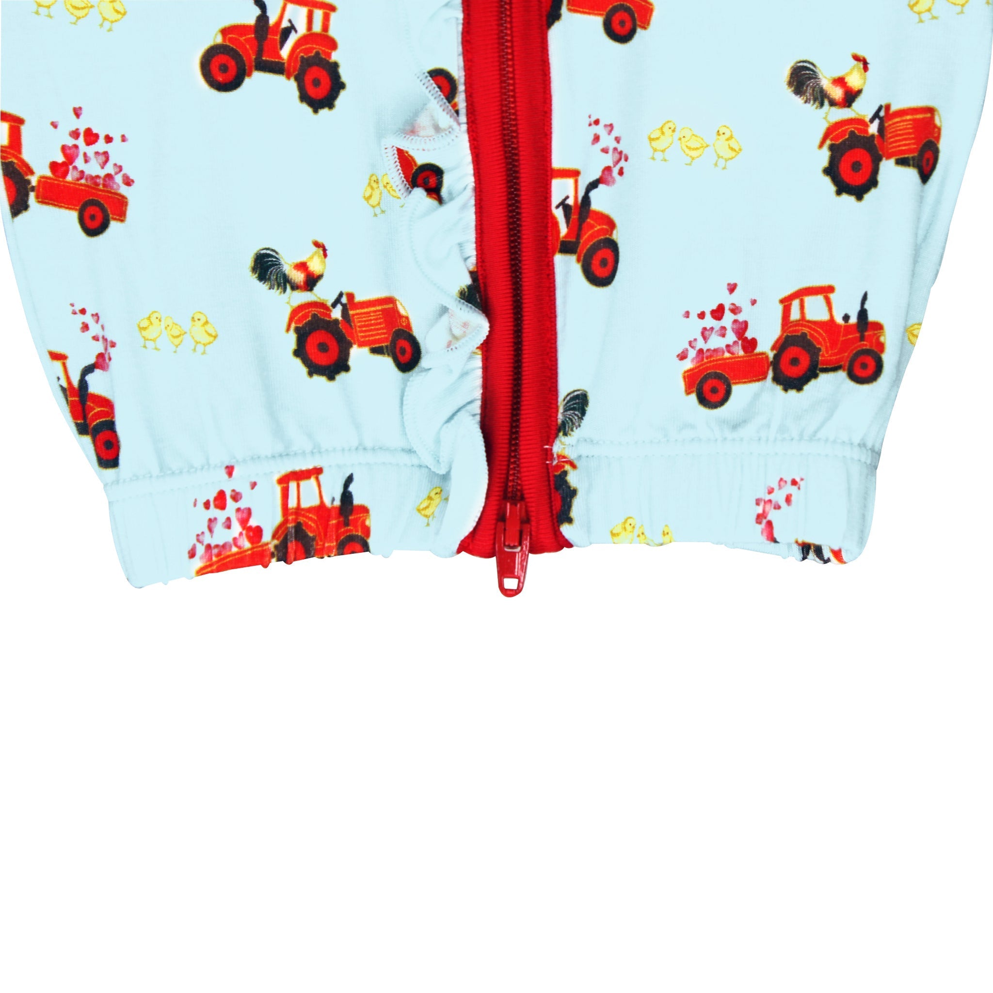 Farm Friends With Red Tractors Ruffle Newborn Gown & Knot Hat Set