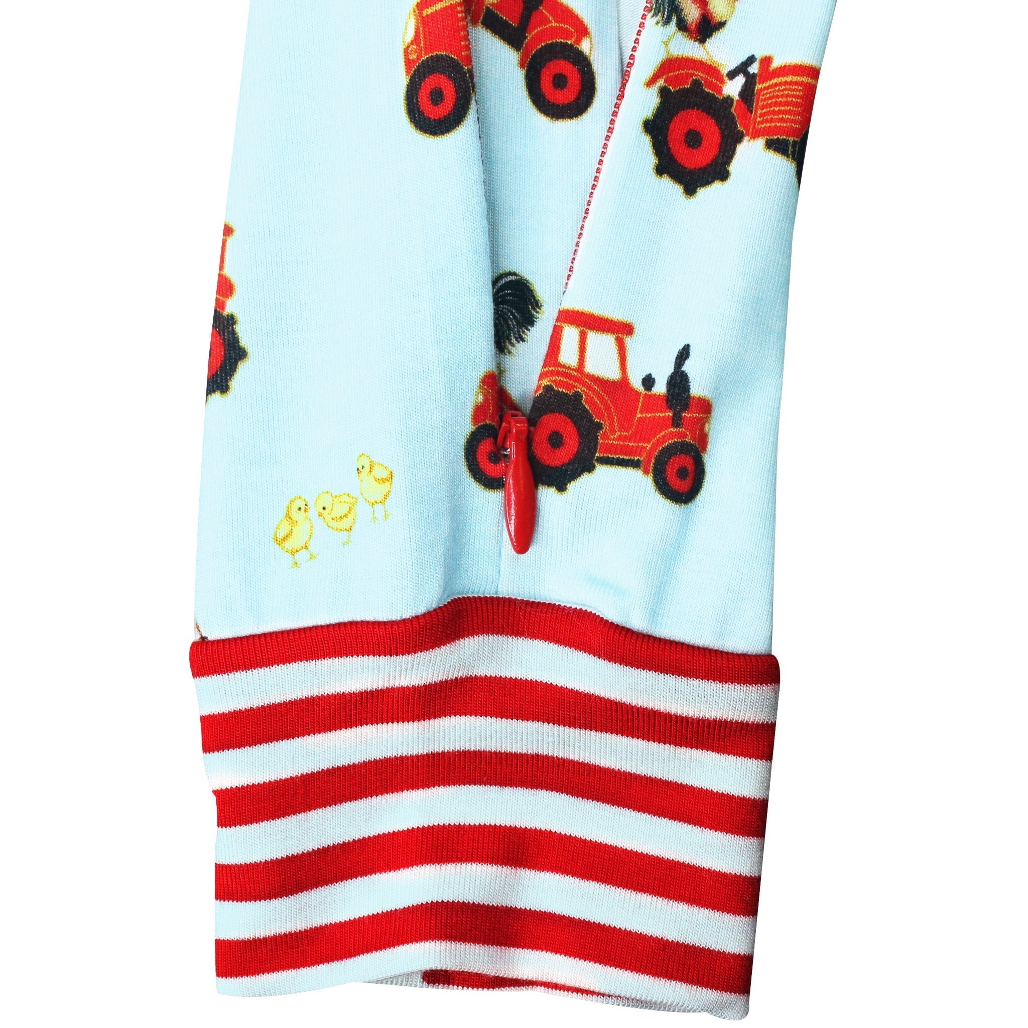 Farm Friends With Red Tractors Romper With Side Zipper (0-24m)