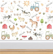 Farm Wallpaper Baby Animals And Foliage - Nursery Wall Decor Wallpapers