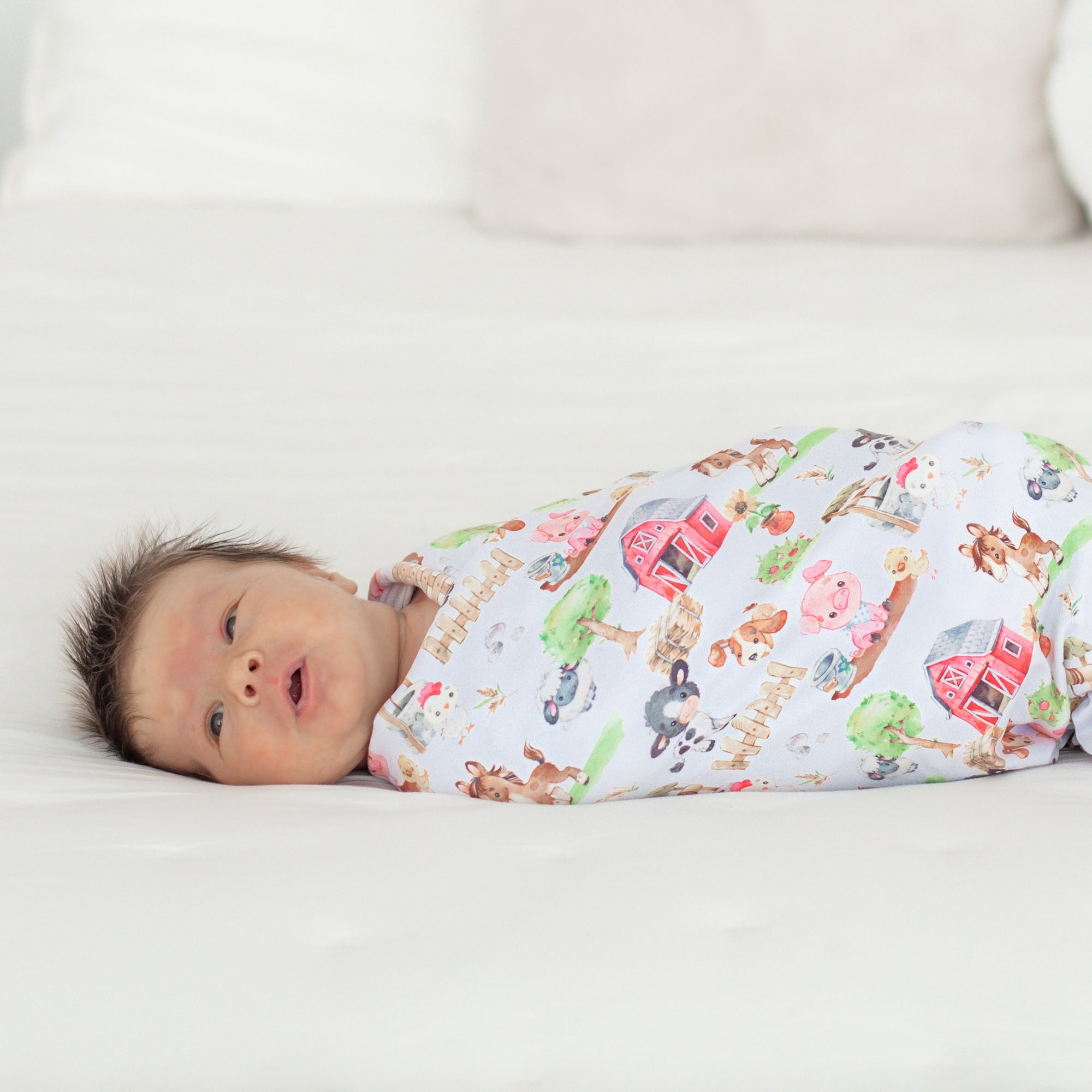 Farm Animals Baby Swaddle Blanket