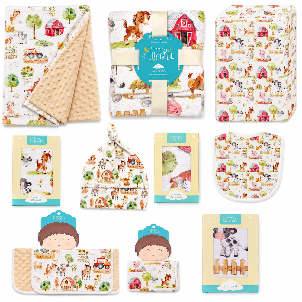 Farm Animals Minky Baby Blanket