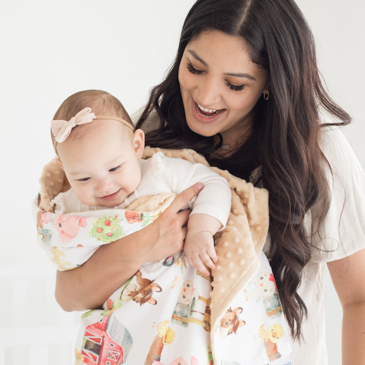Farm Animals Minky Baby Blanket