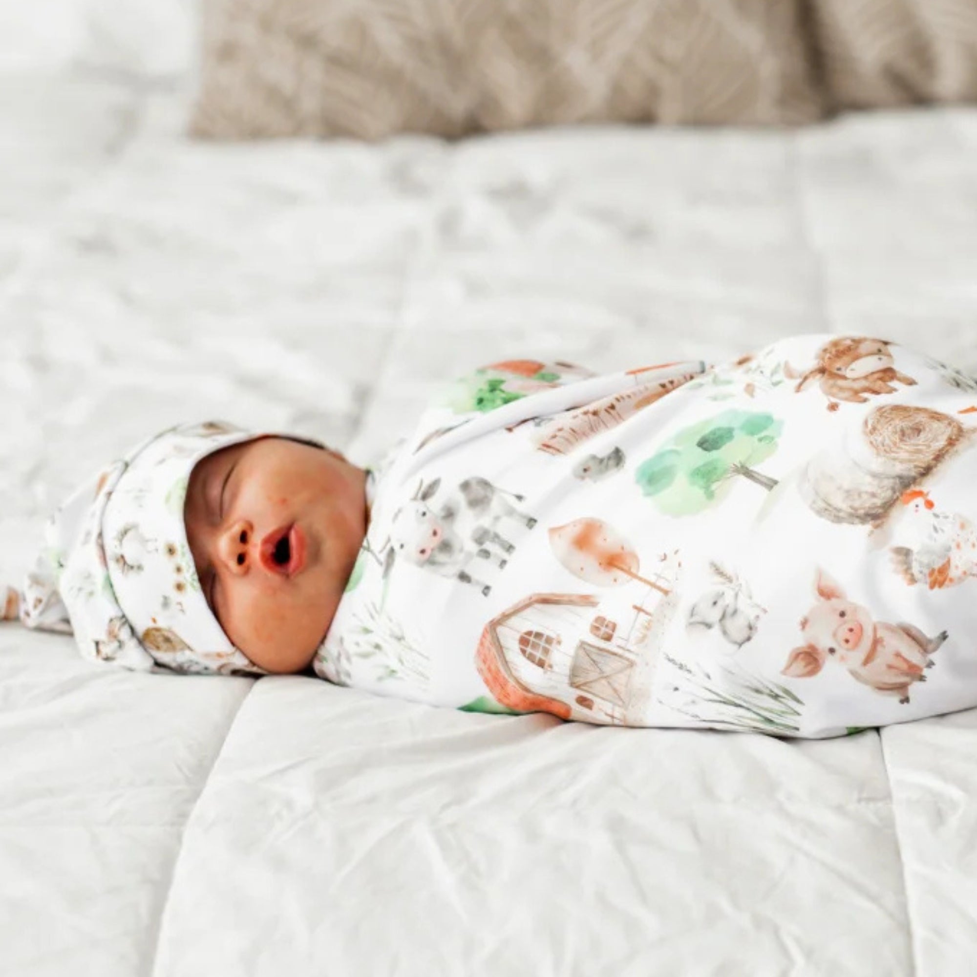 Farm Life Baby Swaddle Blanket