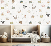 Farm Animals Faces - Fabric Nursery Wall Art Decals
