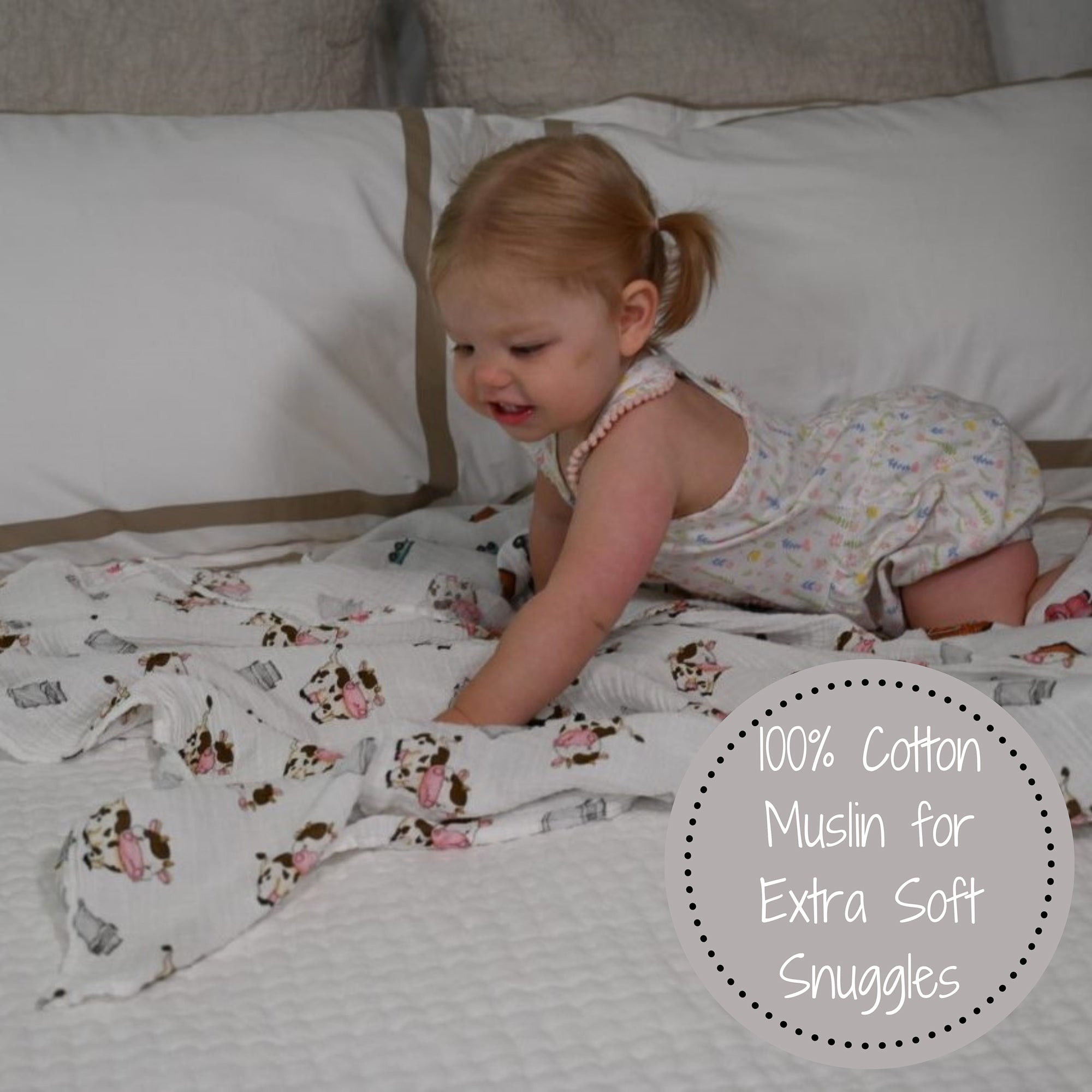 The Cow Goes Moo Swaddle Blanket