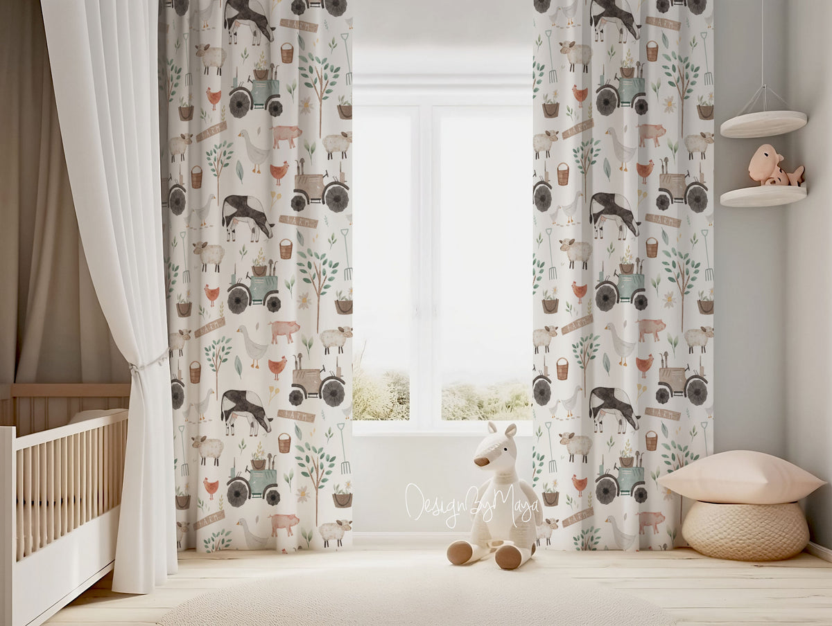 Alphabet Baby Animals Curtain - Kids Room Curtain