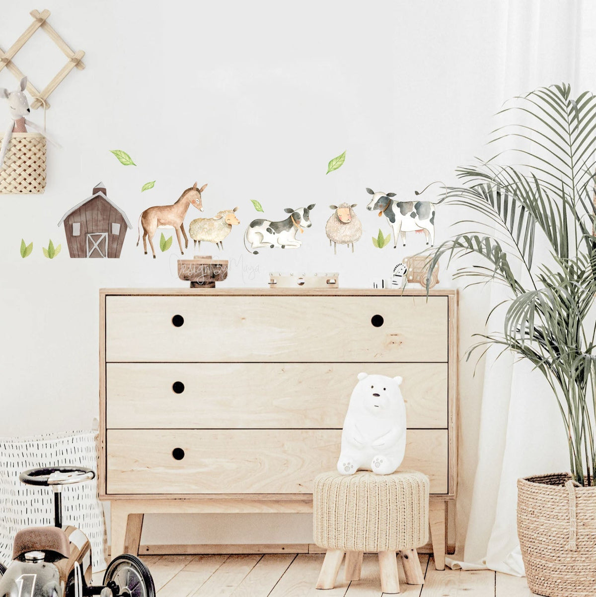 Farm Animals And Friends - Fabric Nursery Wall Art Decals