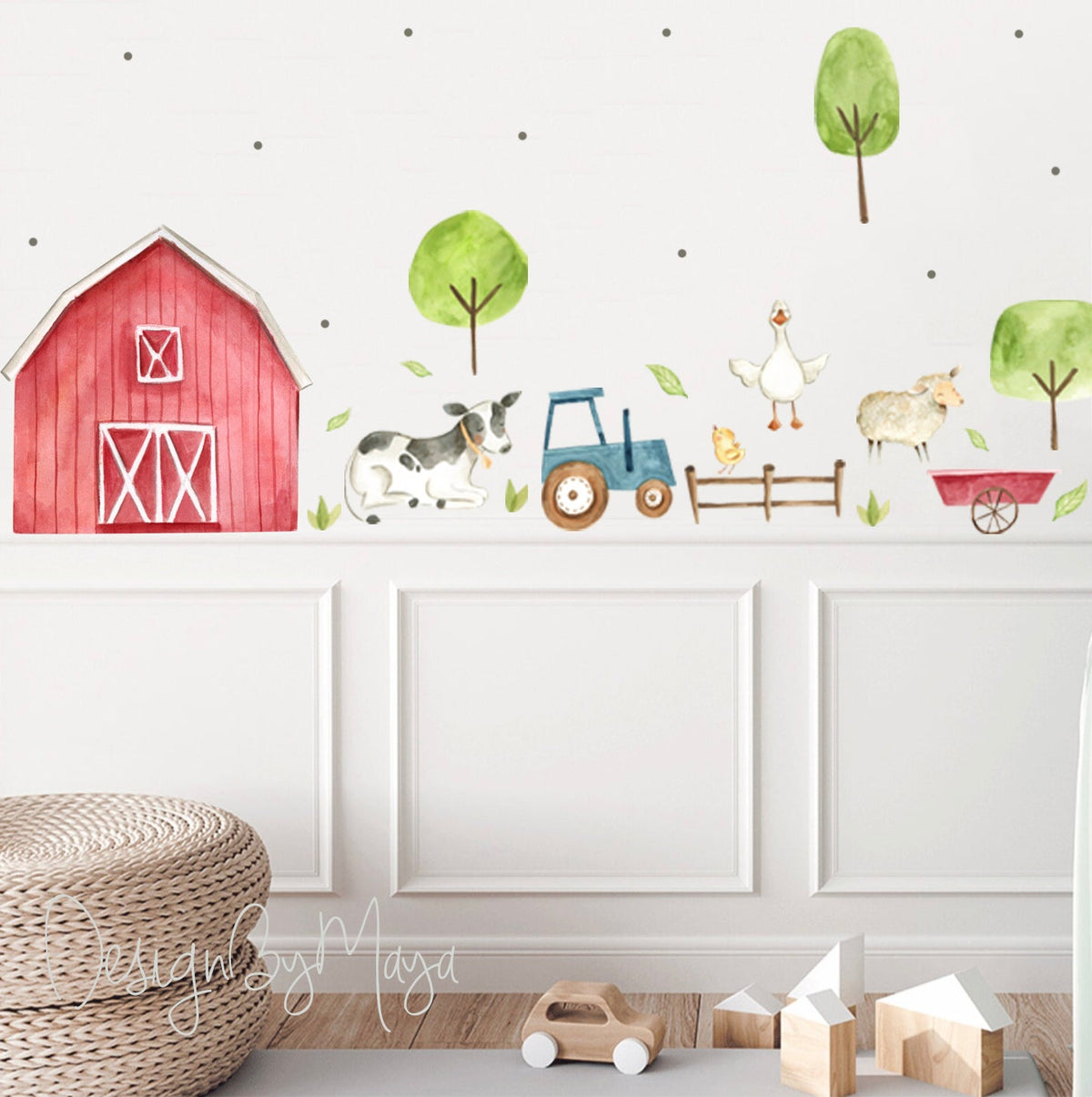Farm Animals And Friends - Fabric Nursery Wall Art Decals