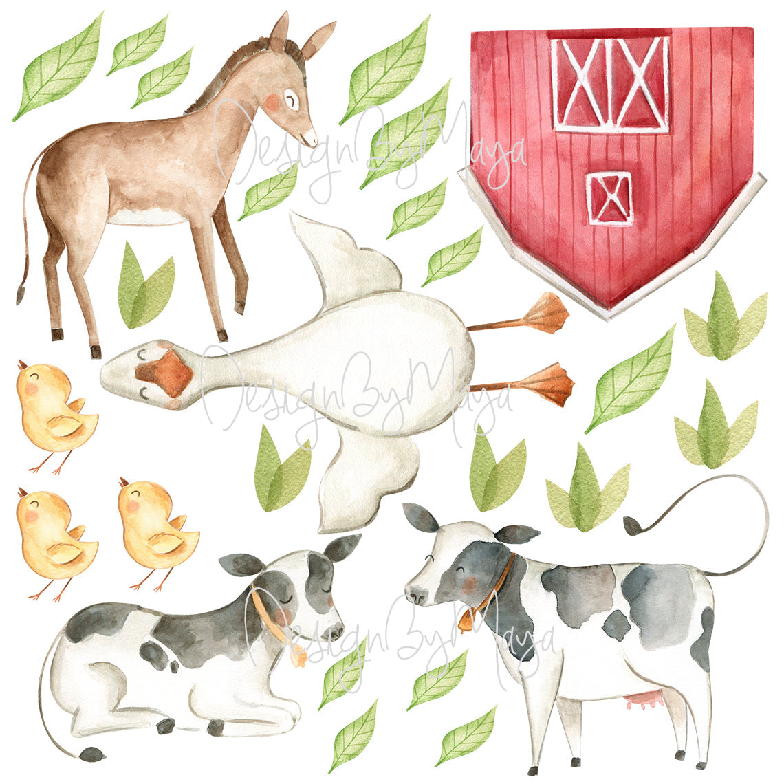 Farm Animals And Friends - Fabric Nursery Wall Art Decals