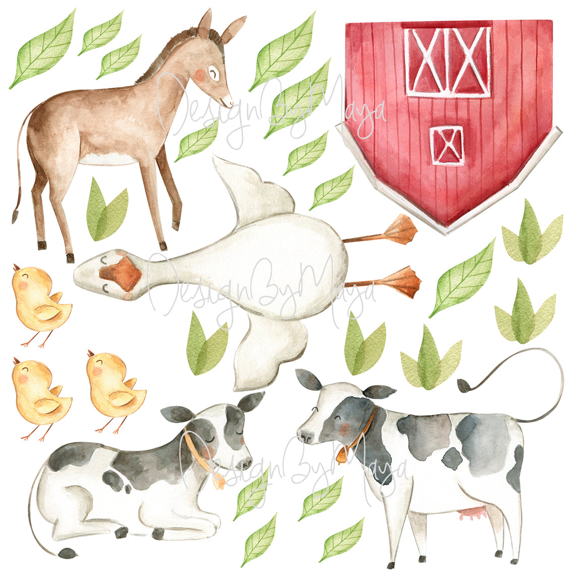Farm Animals And Friends - Fabric Nursery Wall Art Decals