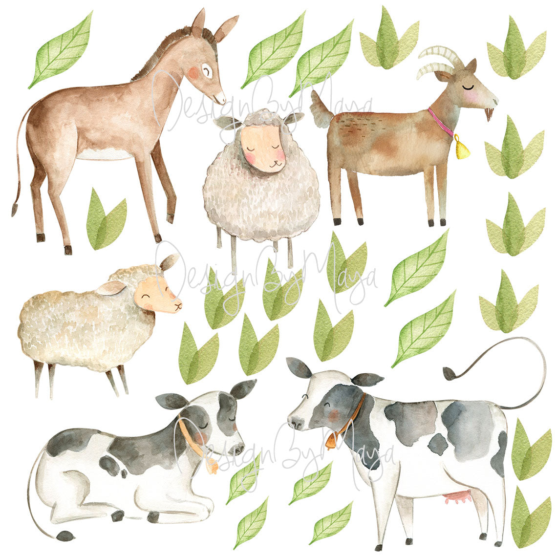 Farm Animals And Friends - Fabric Nursery Wall Art Decals