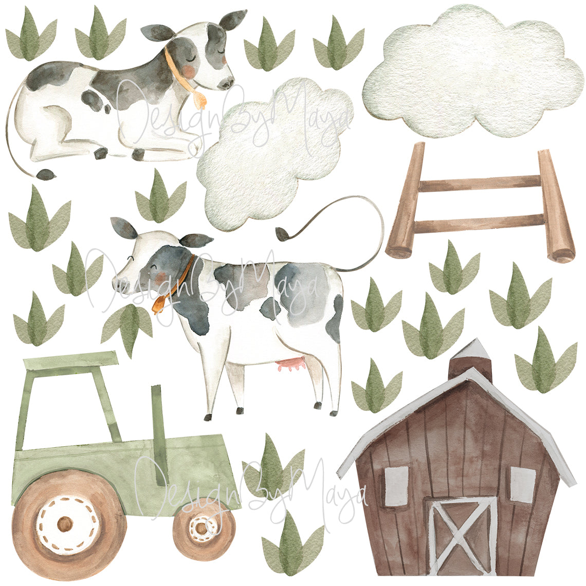 Farm Animals And Friends - Fabric Nursery Wall Art Decals