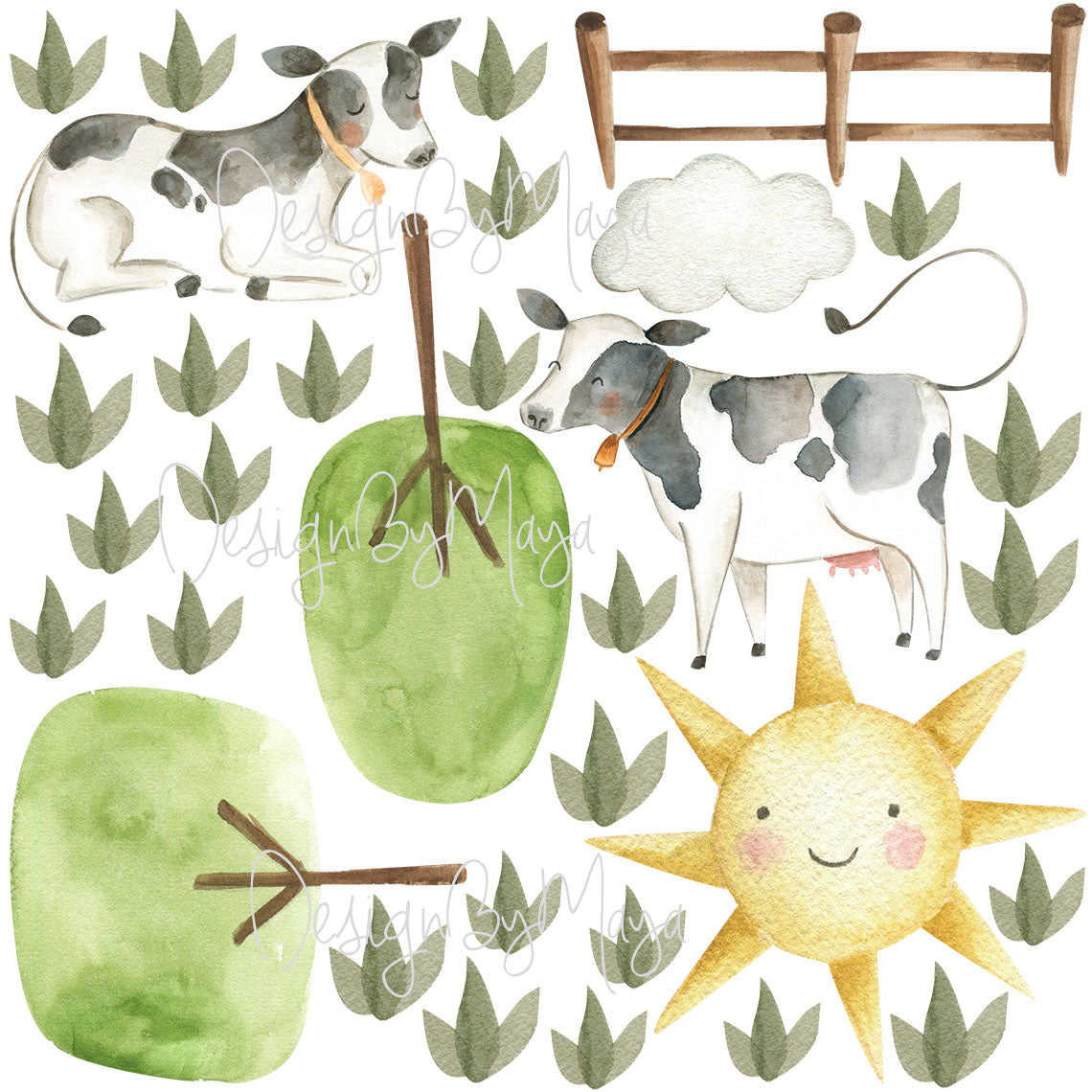 Farm Animals And Friends - Fabric Nursery Wall Art Decals