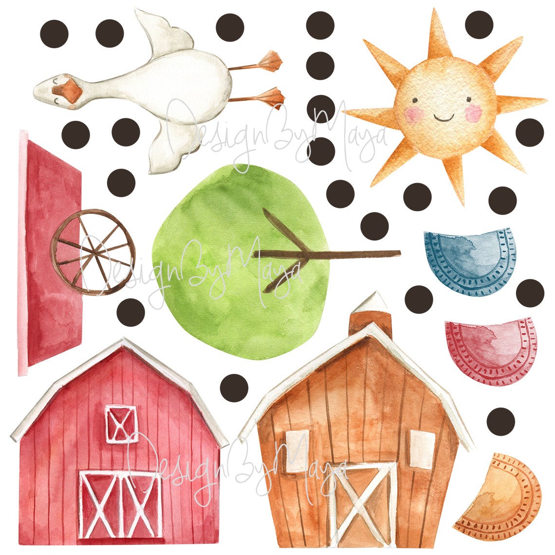 Farm Animals And Friends - Fabric Nursery Wall Art Decals