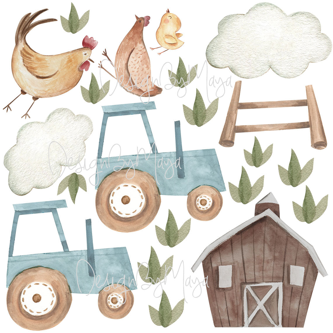 Farm Animals And Friends - Fabric Nursery Wall Art Decals