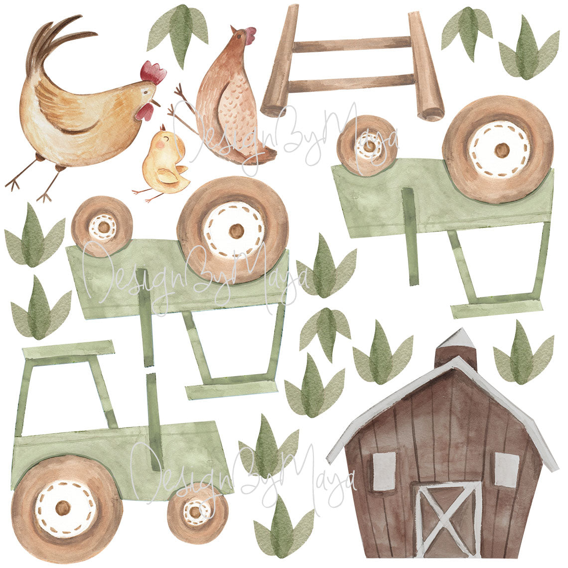 Farm Animals And Friends - Fabric Nursery Wall Art Decals