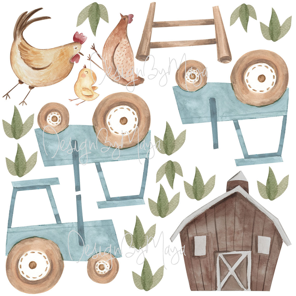 Farm Animals And Friends - Fabric Nursery Wall Art Decals