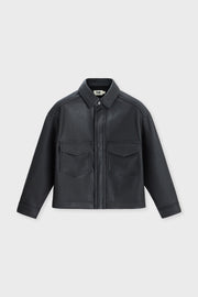 Faux Leather Boxy Shirt