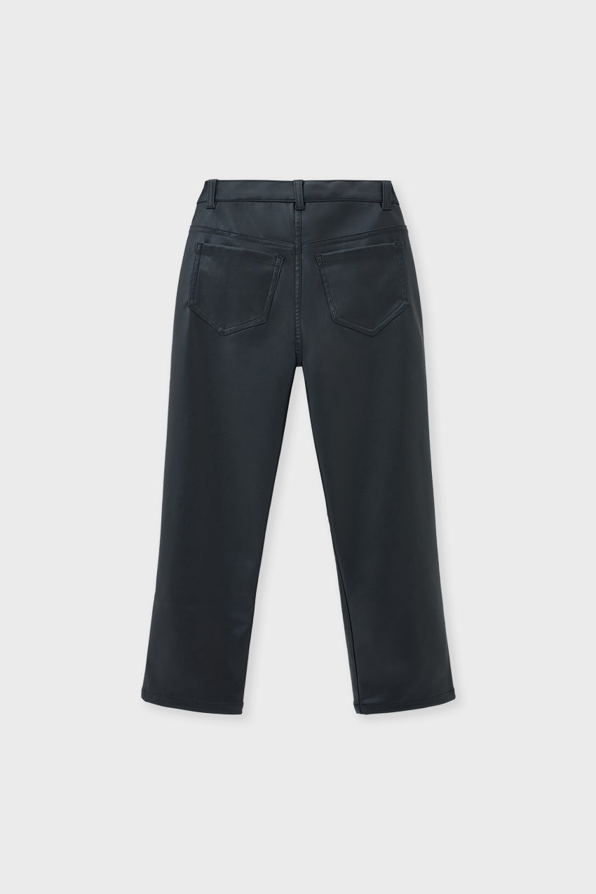 Faux Leather Straight Leg Pant