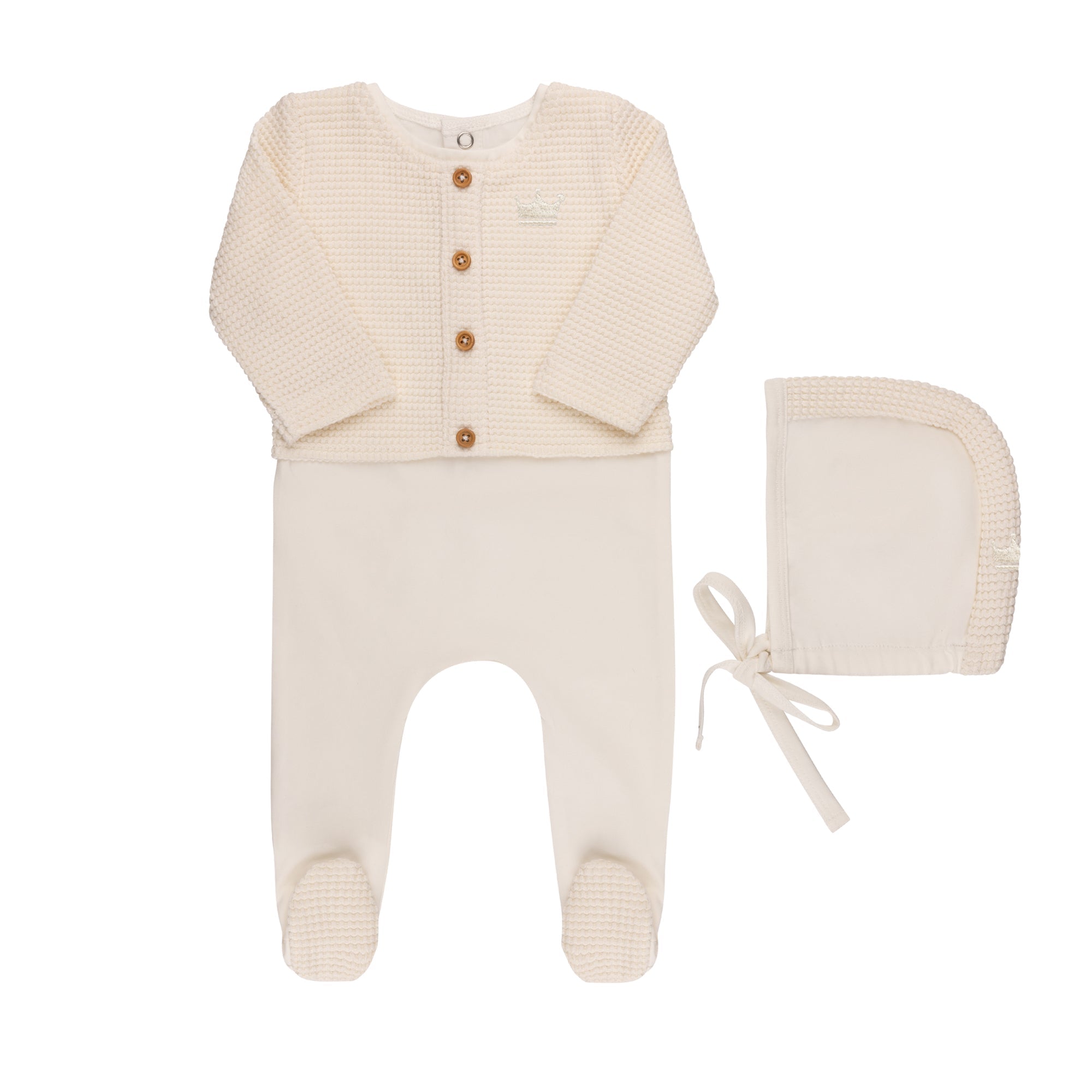 Faux Cardigan Layette Set  (velour Edition)