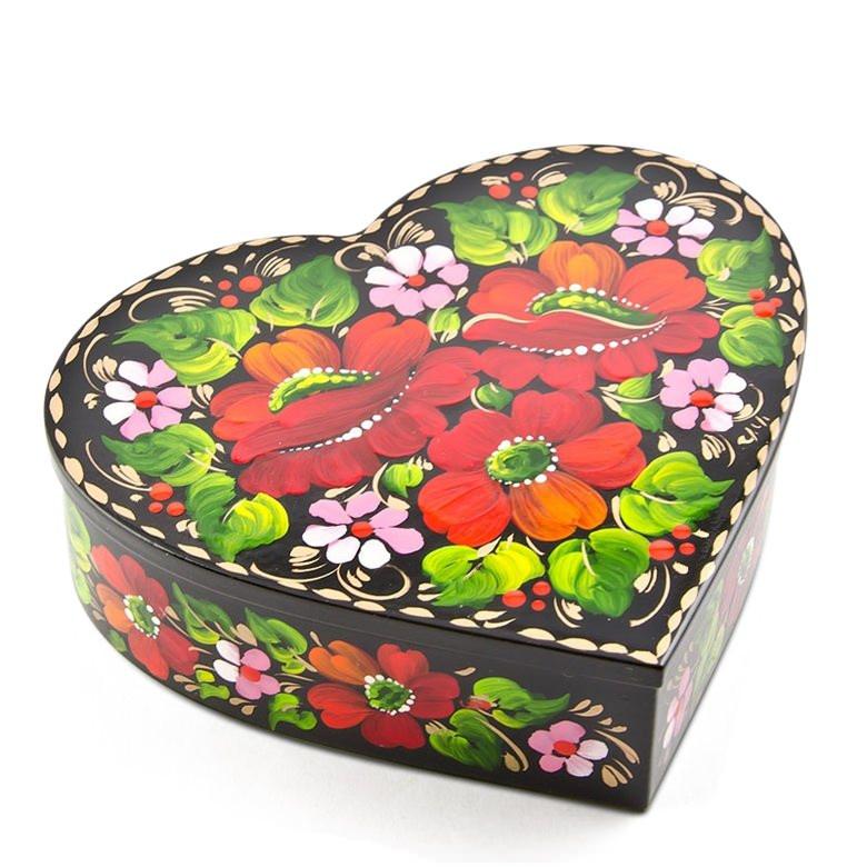 Poppy Flowers Hi-gloss Wooden Jewelry Box