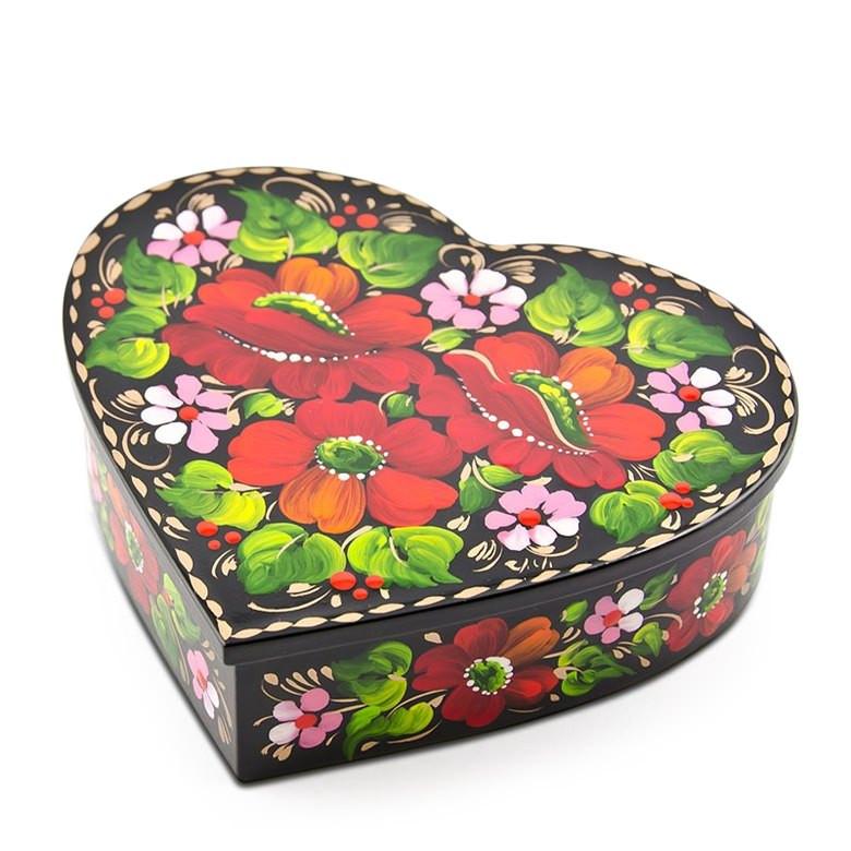 Poppy Flowers Hi-gloss Wooden Jewelry Box