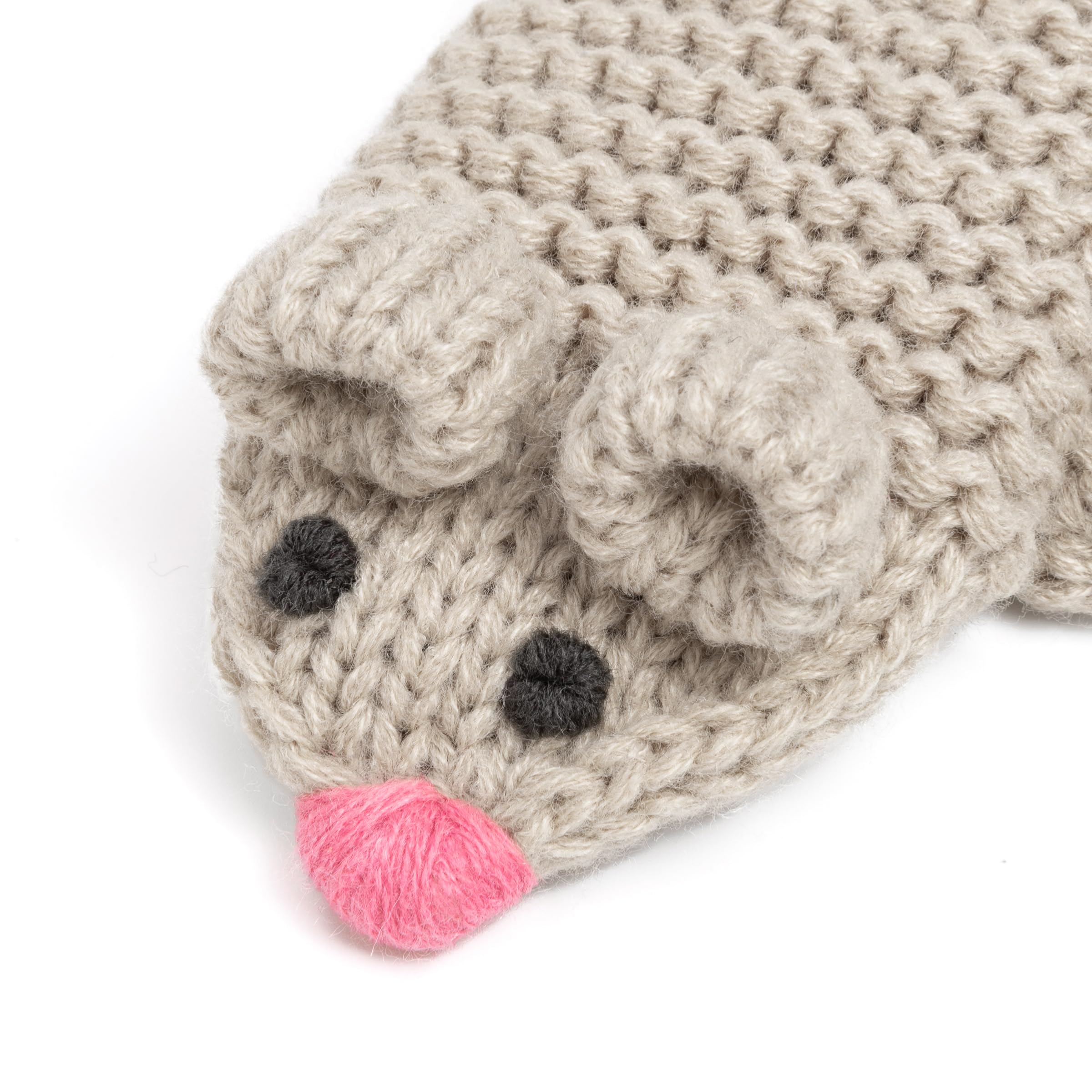 Mouse Face Knit Mittens With String For Kids 1-6 Years, Cozy, Cute & Connected For Little Hands, Premium Quality