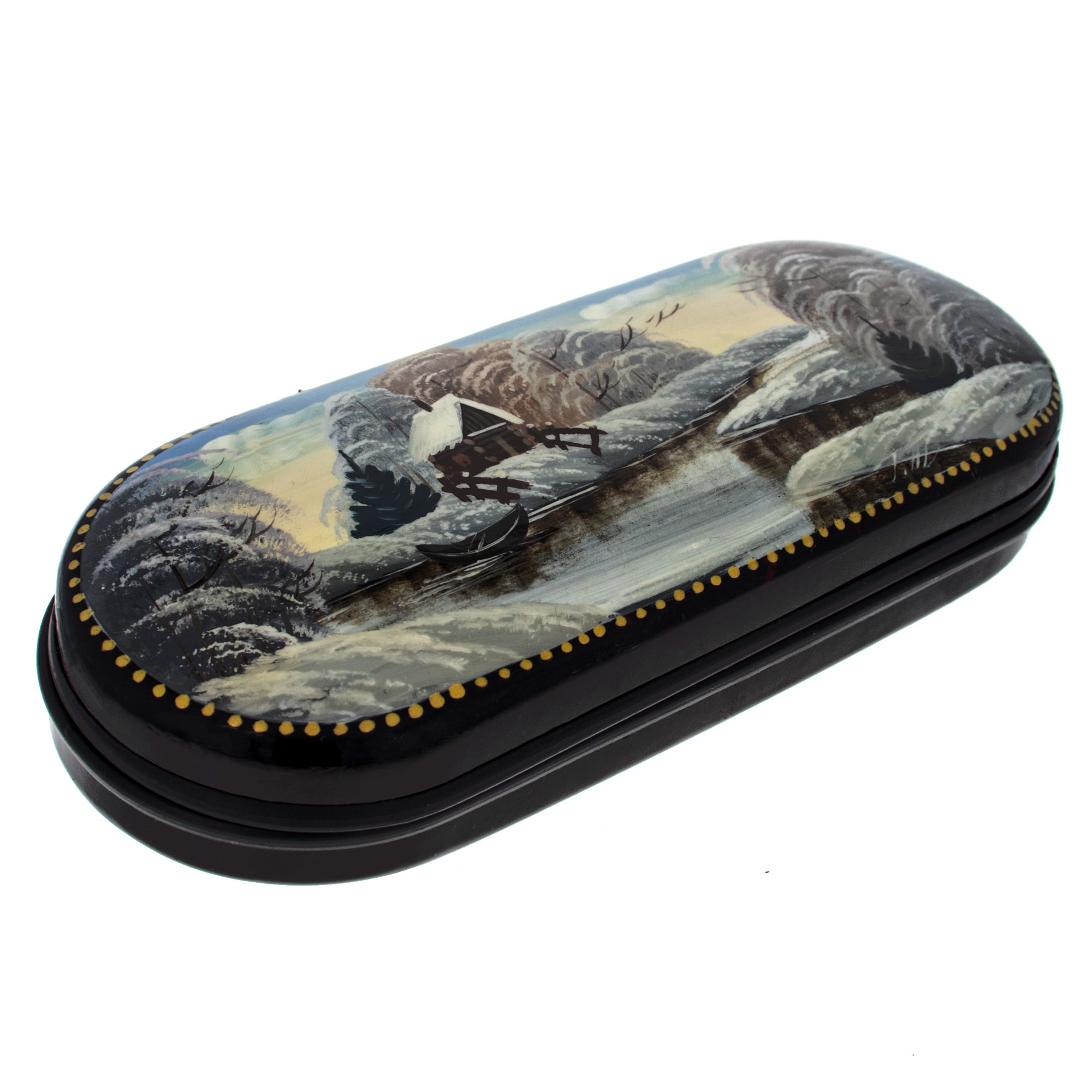 Winter Village Painting Glasses Case Holder