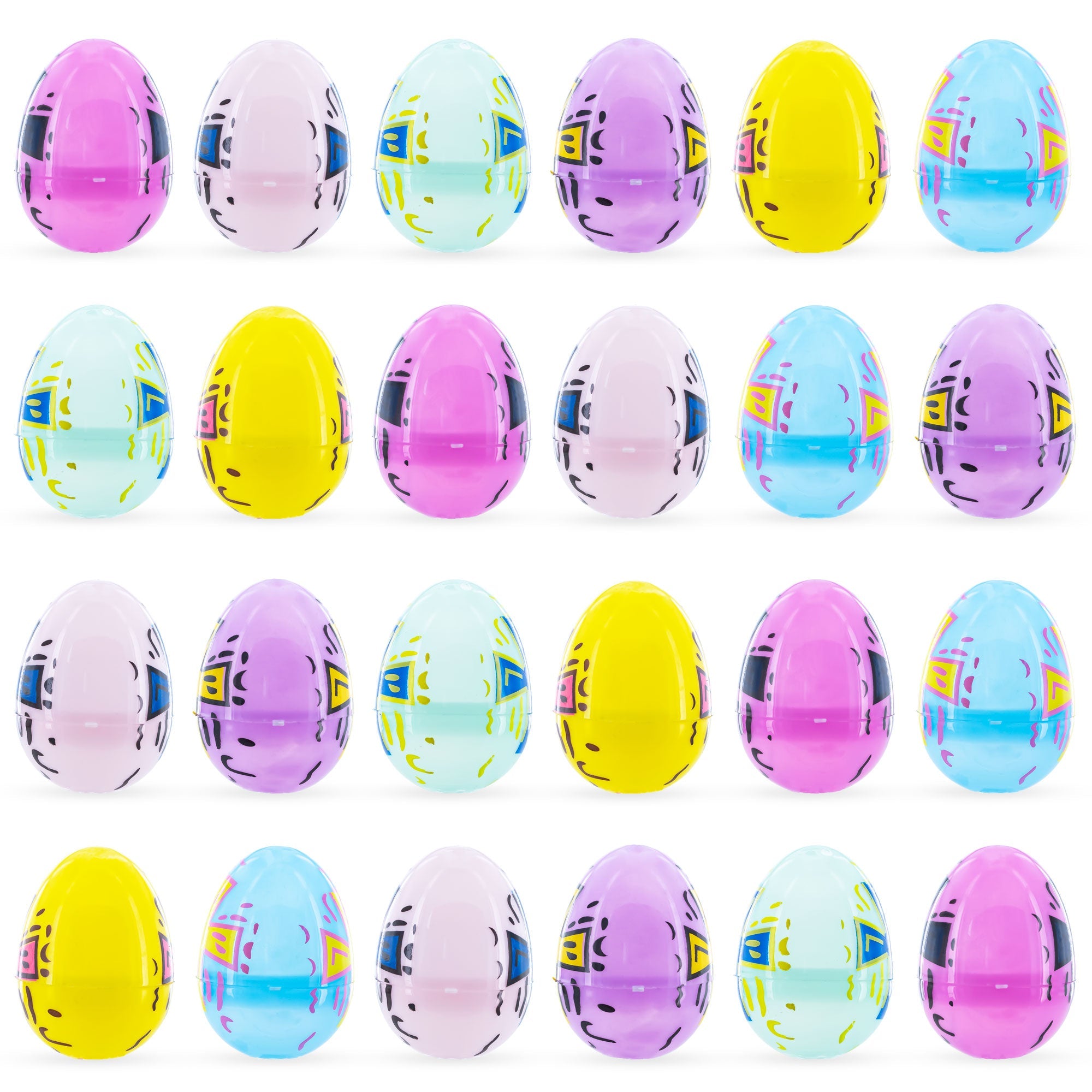 Set Of 24 Pastel Cross Religious Plastic Easter Eggs