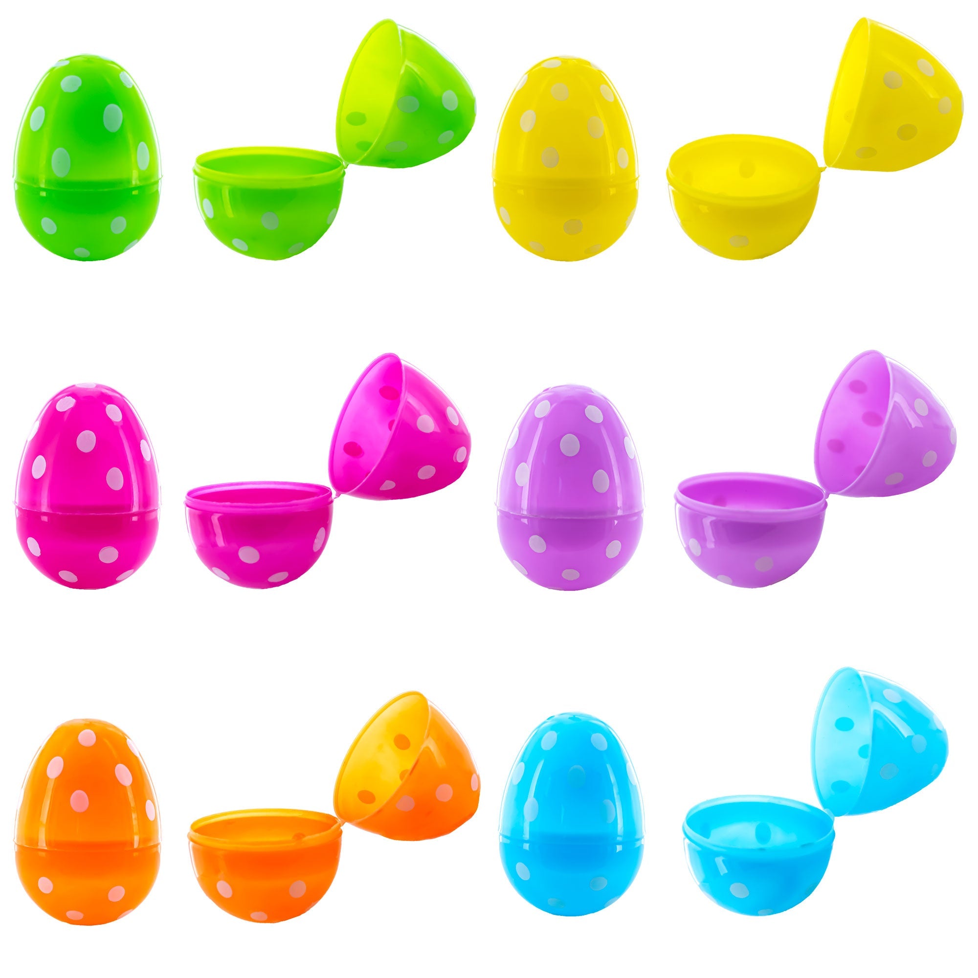 Set Of 24 Polka Dot Plastic Easter Eggs