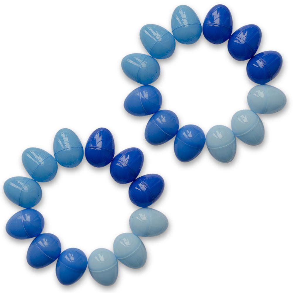 Set Of 24 Blue Plastic Eggs