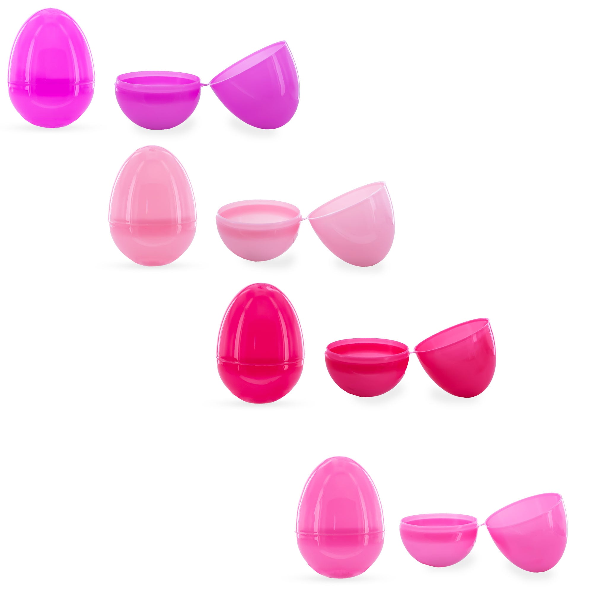 Set Of 24 Pink Plastic Easter Eggs