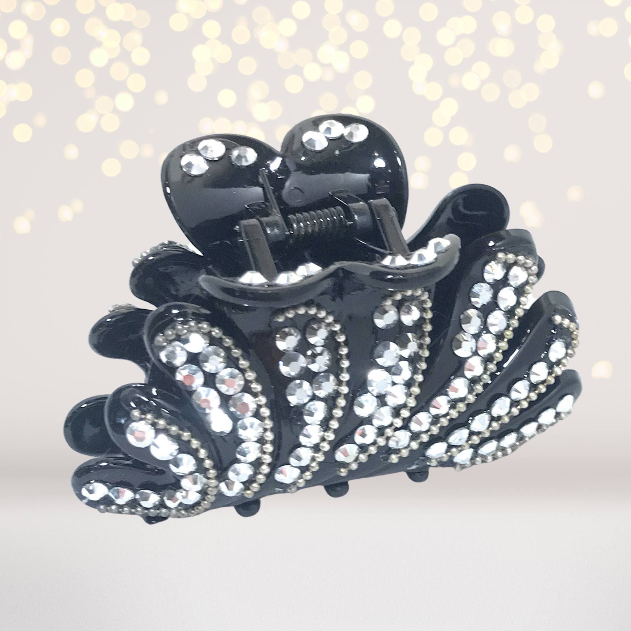Feather Claw Clip With Bling Stones